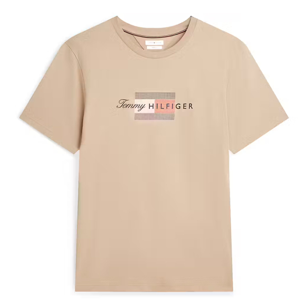 Tommy Hilfiger T-shirts Beige - T-shirt en maille avec logo graphique - S - Ref 36 €